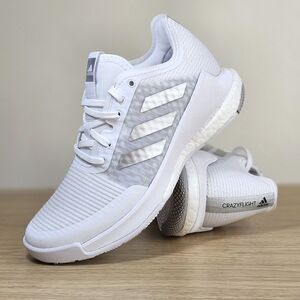 Adidas Crazyflight Low Volleyball Shoes Women's 10 White Silver Boost GY9270 New